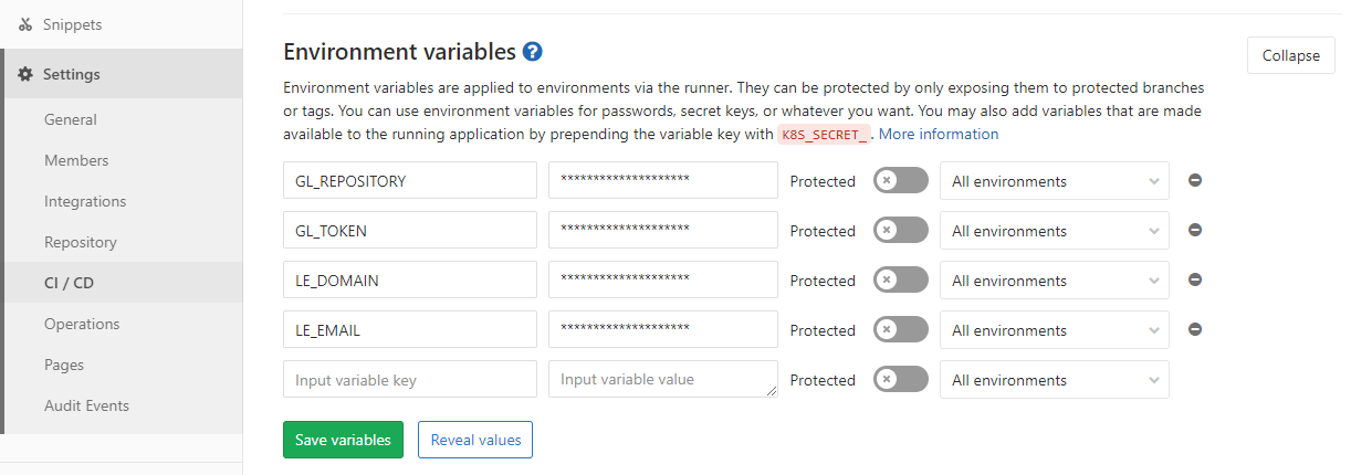 GitLab Build Environment Variables