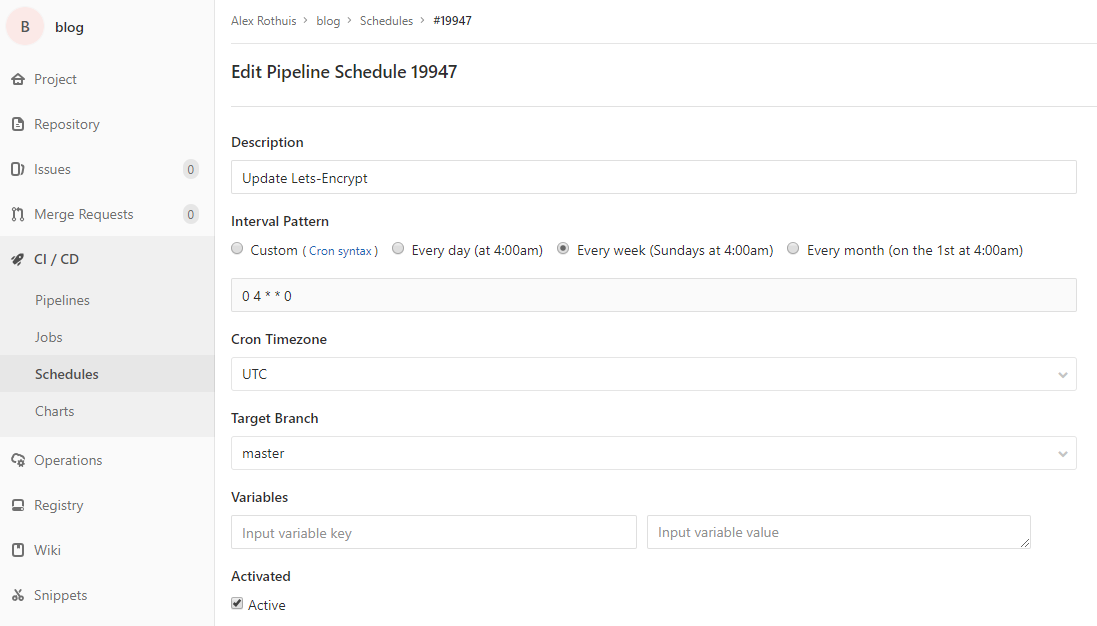 GitLab Schedules